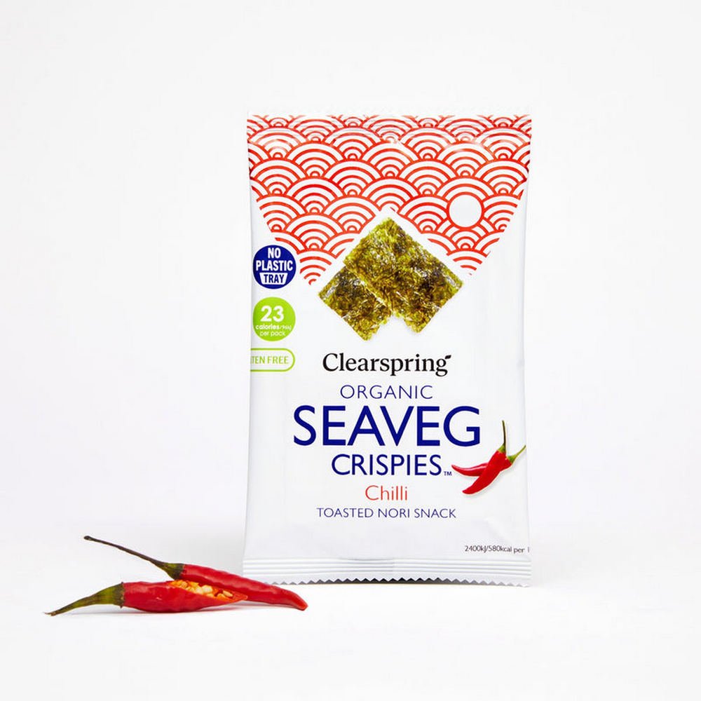 Seaveg Crispies Chilli 4g [BLACK FRIDAY] - Eco Natural Products - Clearspring - Snack