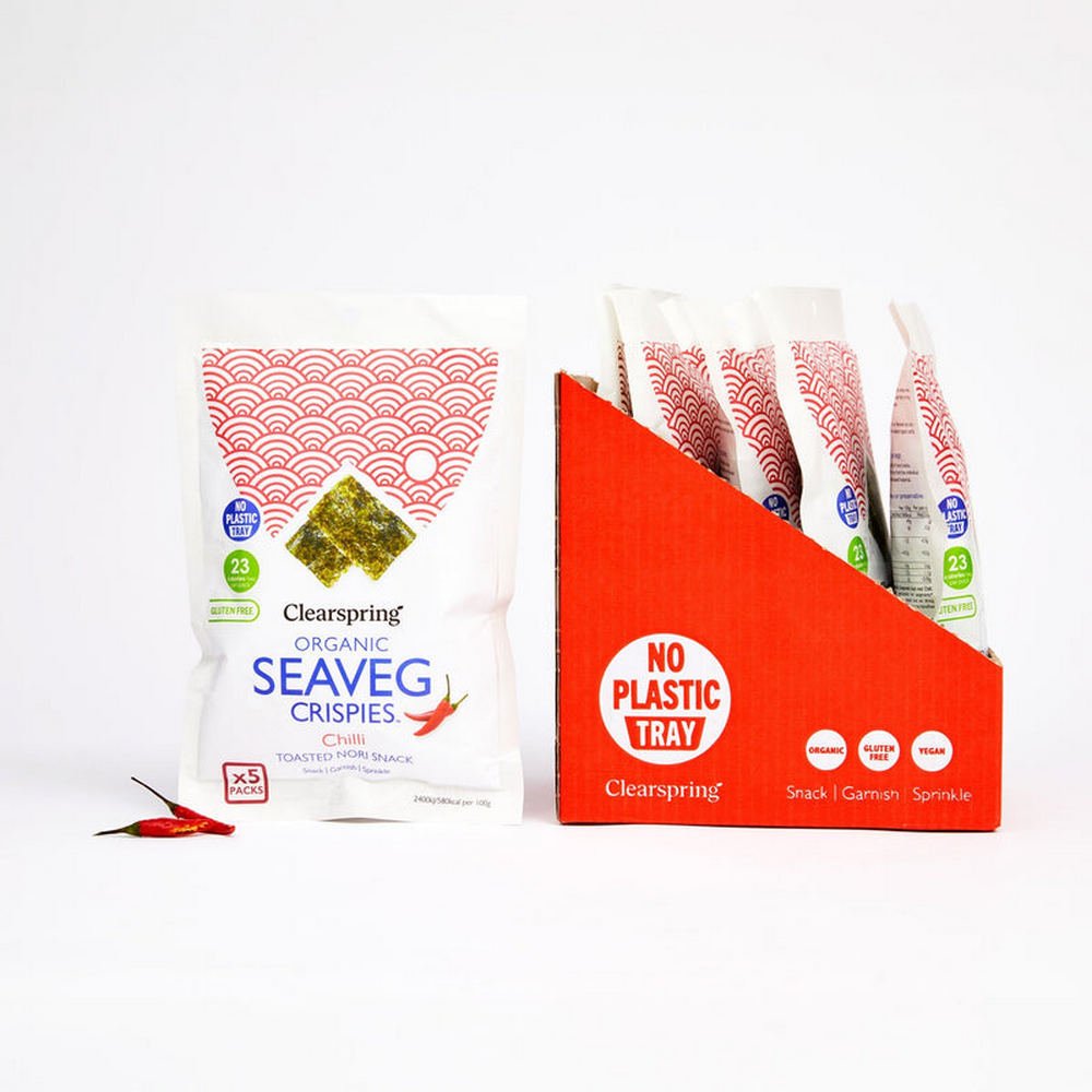 Seaveg Crispies Chilli Organic Multipack 5 x 4g [BLACK FRIDAY] - Eco Natural Products - Clearspring - Snack