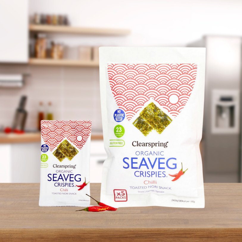 Seaveg Crispies Chilli Organic Multipack 5 x 4g - Clearspring - Snack - Eco Natural Products