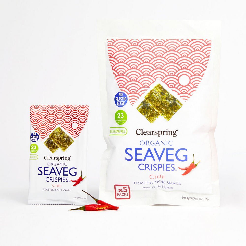 Seaveg Crispies Chilli Organic Multipack 5 x 4g - Clearspring - Snack - Eco Natural Products