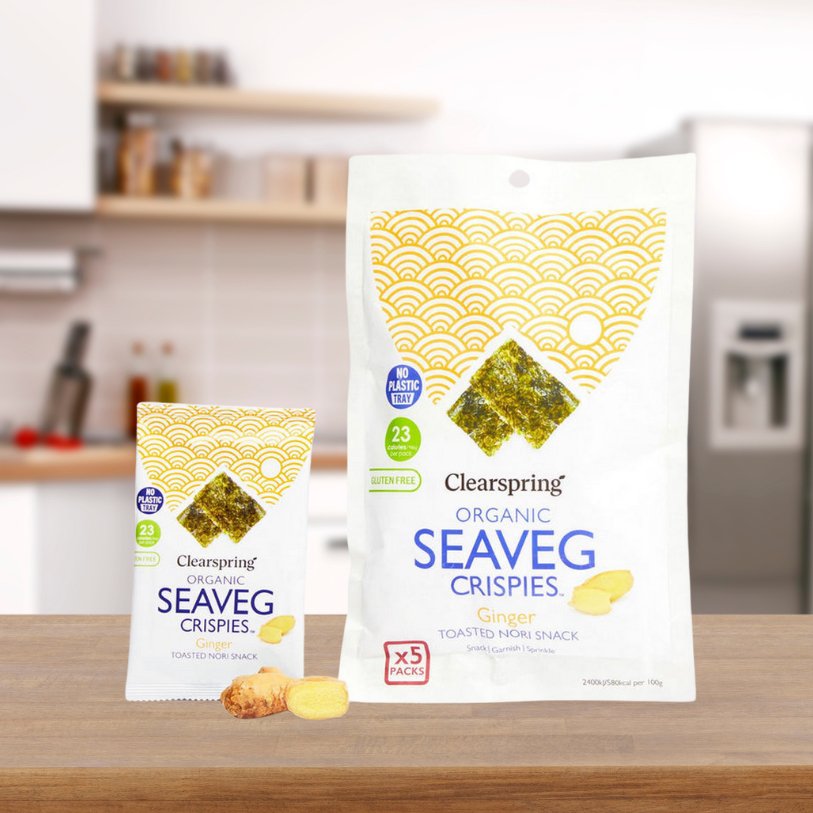 Seaveg Crispies Ginger Organic Multipack 5 x 4g - Clearspring - Snack - Eco Natural Products