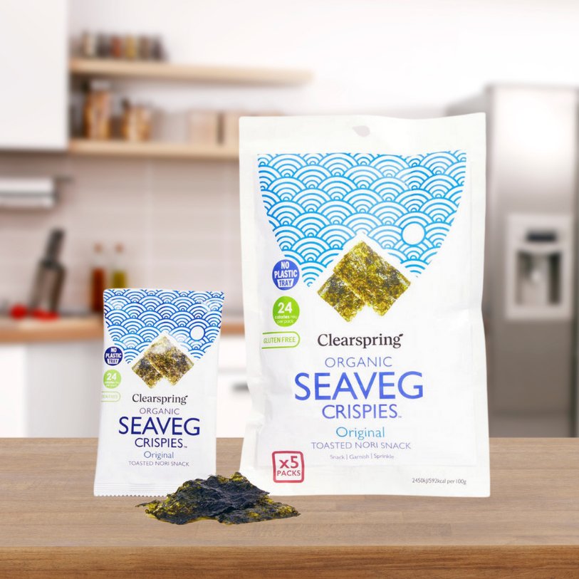 Seaveg Crispies Original Organic Multipack 5 x 4g [BLACK FRIDAY] - Eco Natural Products - Clearspring - Snack