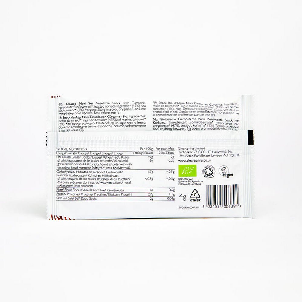 Seaveg Crispies Turmeric 4g - Clearspring - Snack - Eco Natural Products