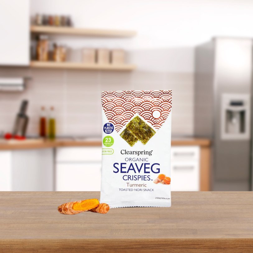 Seaveg Crispies Turmeric 4g [BLACK FRIDAY] - Eco Natural Products - Clearspring - Snack