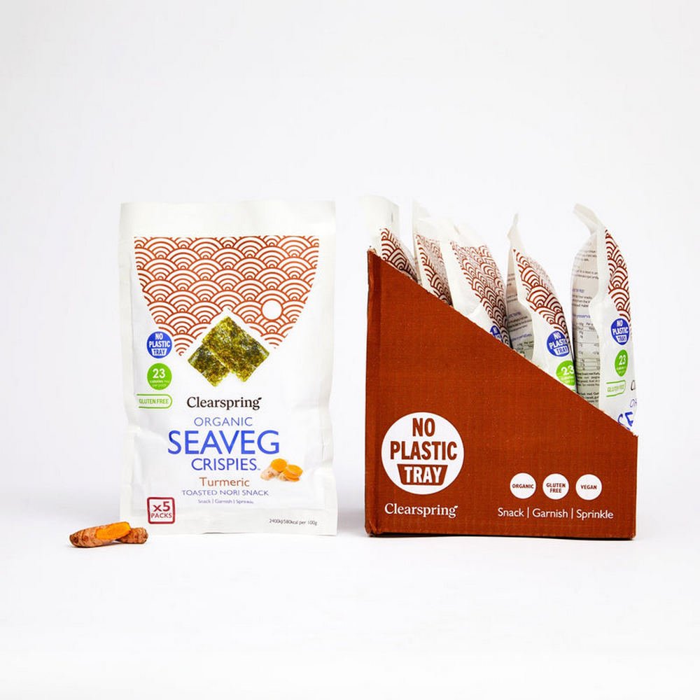 Seaveg Crispies Turmeric Organic Multipack 5 x 4g - Clearspring - Snack - Eco Natural Products