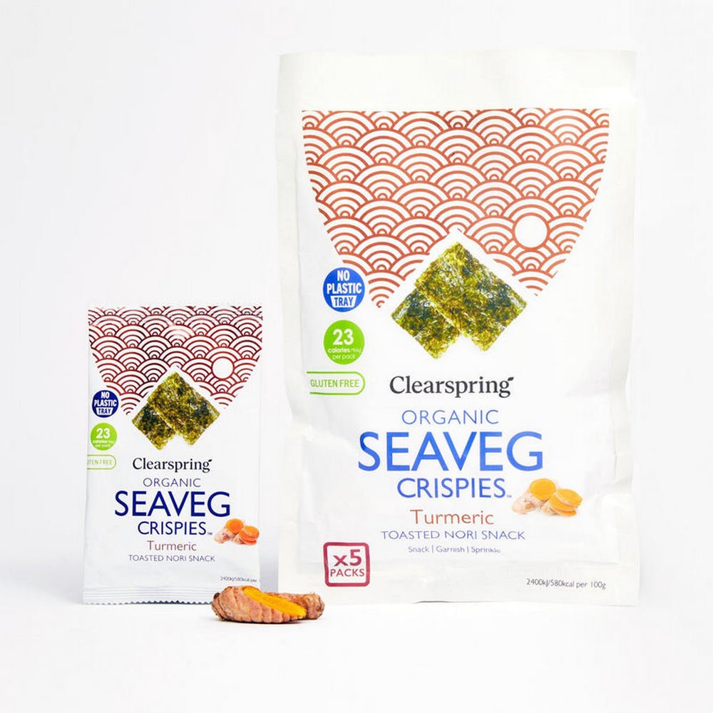 Seaveg Crispies Turmeric Organic Multipack 5 x 4g - Clearspring - Snack - Eco Natural Products