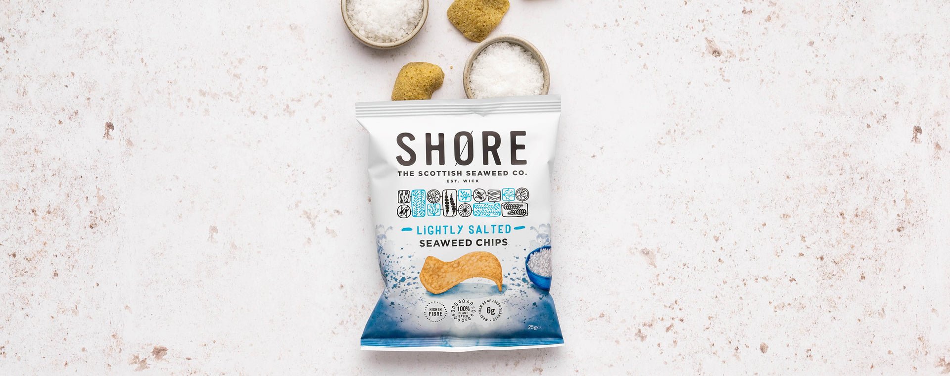 Seaweed Chips Sea Salt 25g - Shore Scottish Seaweed - Snack - Eco Natural Products