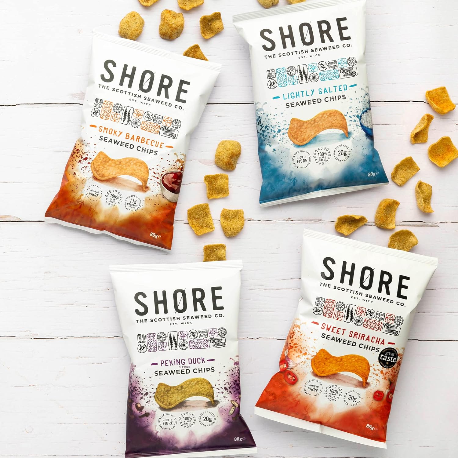 Seaweed Chips Sea Salt 80g - Shore Scottish Seaweed - Snack - Eco Natural Products