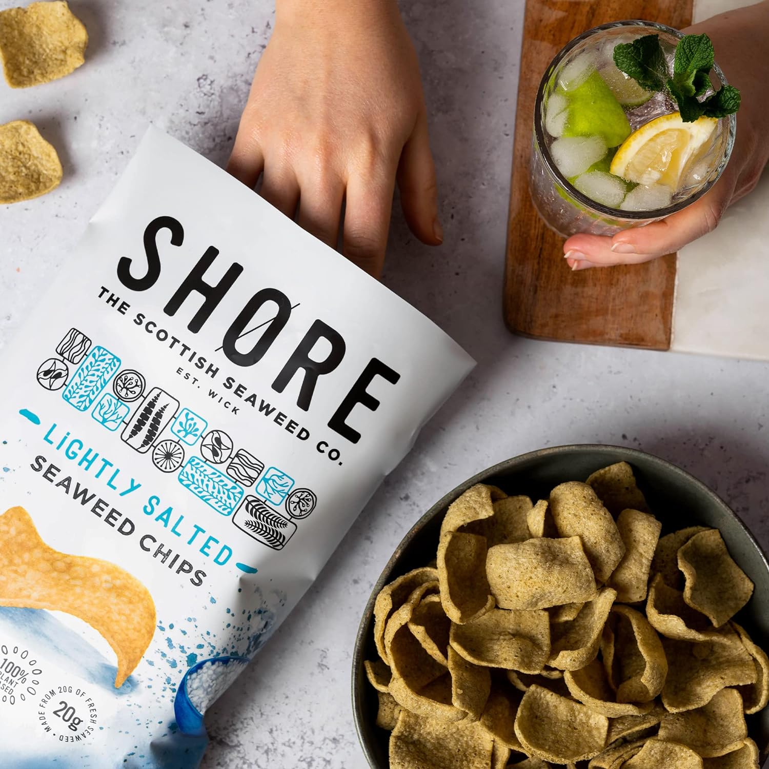 Seaweed Chips Sea Salt 80g - Shore Scottish Seaweed - Snack - Eco Natural Products