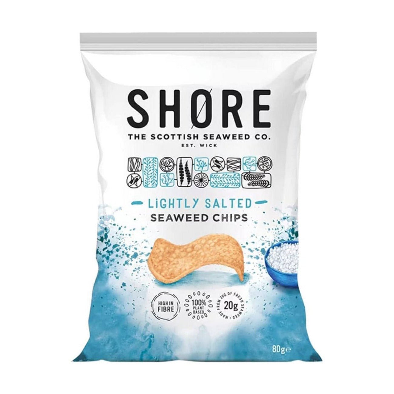 Seaweed Chips Sea Salt 80g - Shore Scottish Seaweed - Snack - Eco Natural Products