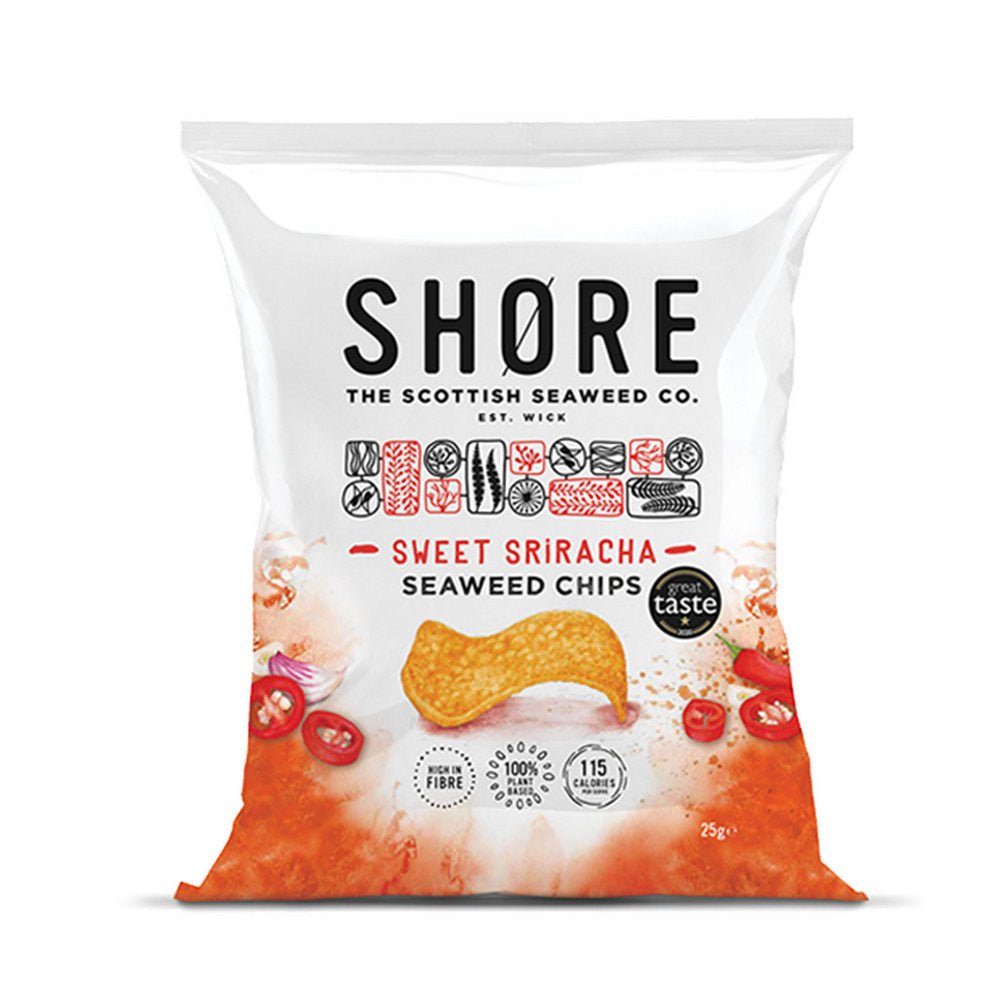 Seaweed Chips Sweet Sriracha 25g - Shore Scottish Seaweed - Snack - Eco Natural Products