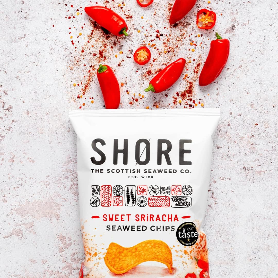 Seaweed Chips Sweet Sriracha 25g - Shore Scottish Seaweed - Snack - Eco Natural Products