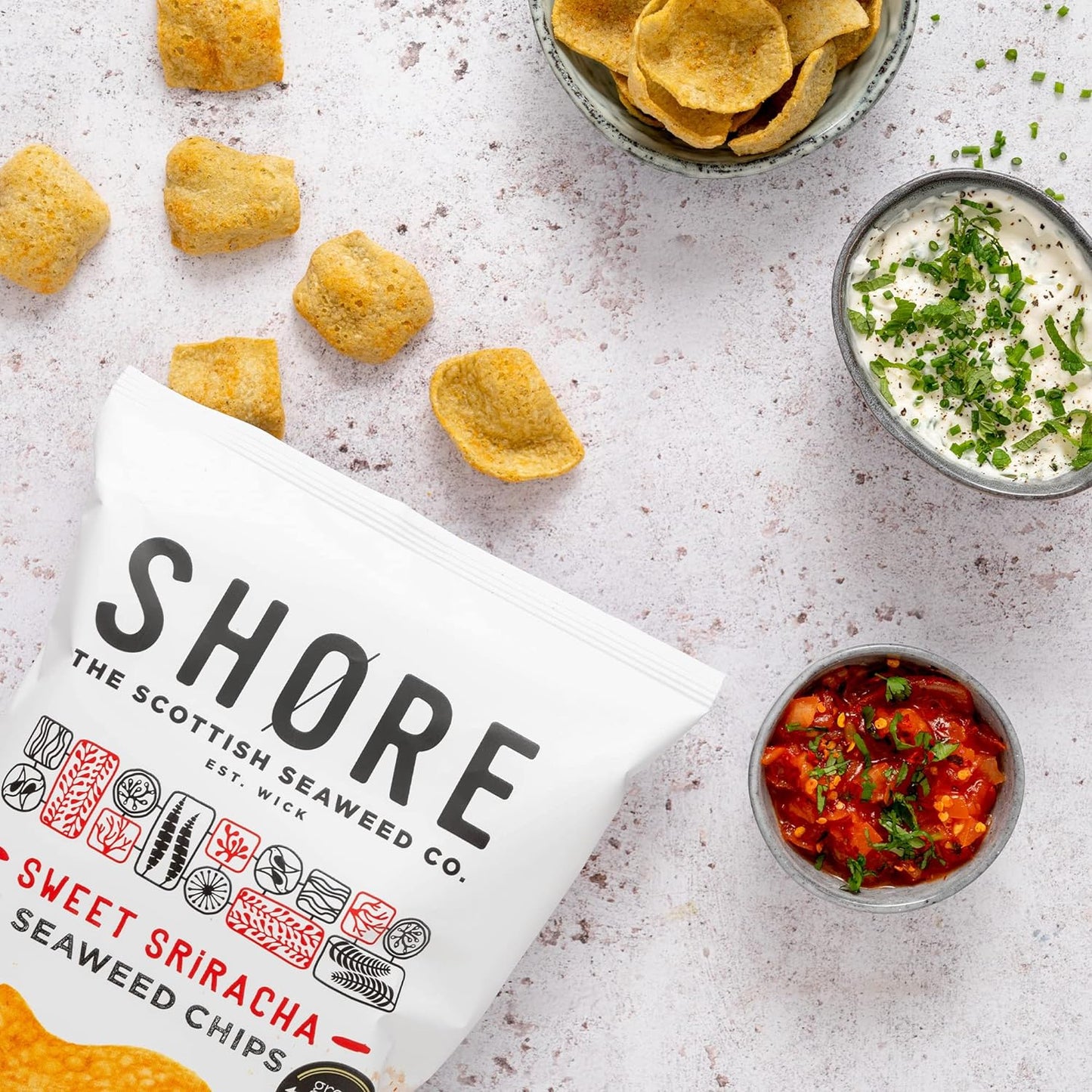 Seaweed Chips Sweet Sriracha 25g - Shore Scottish Seaweed - Snack - Eco Natural Products
