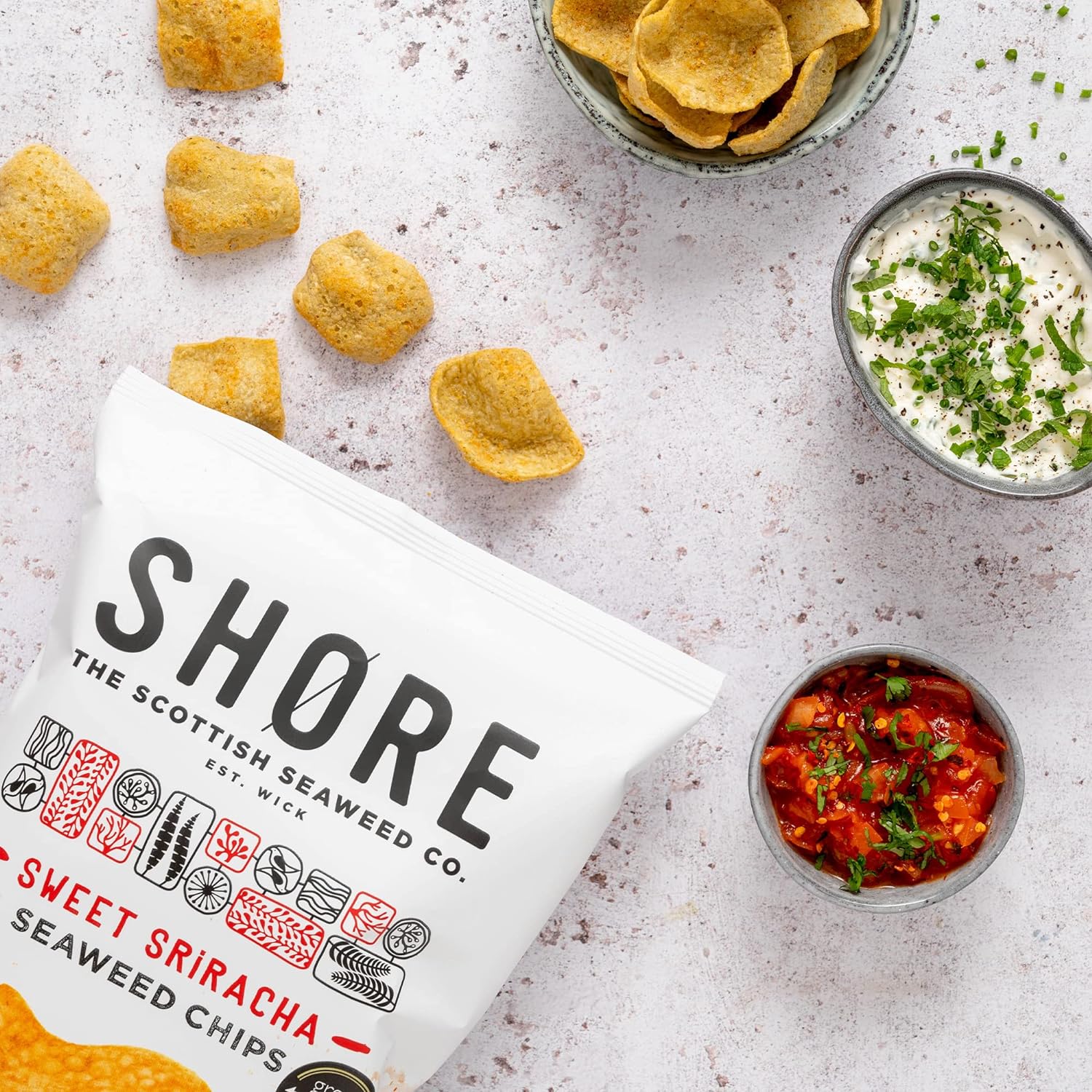 Seaweed Chips Sweet Sriracha 25g - Shore Scottish Seaweed - Snack - Eco Natural Products