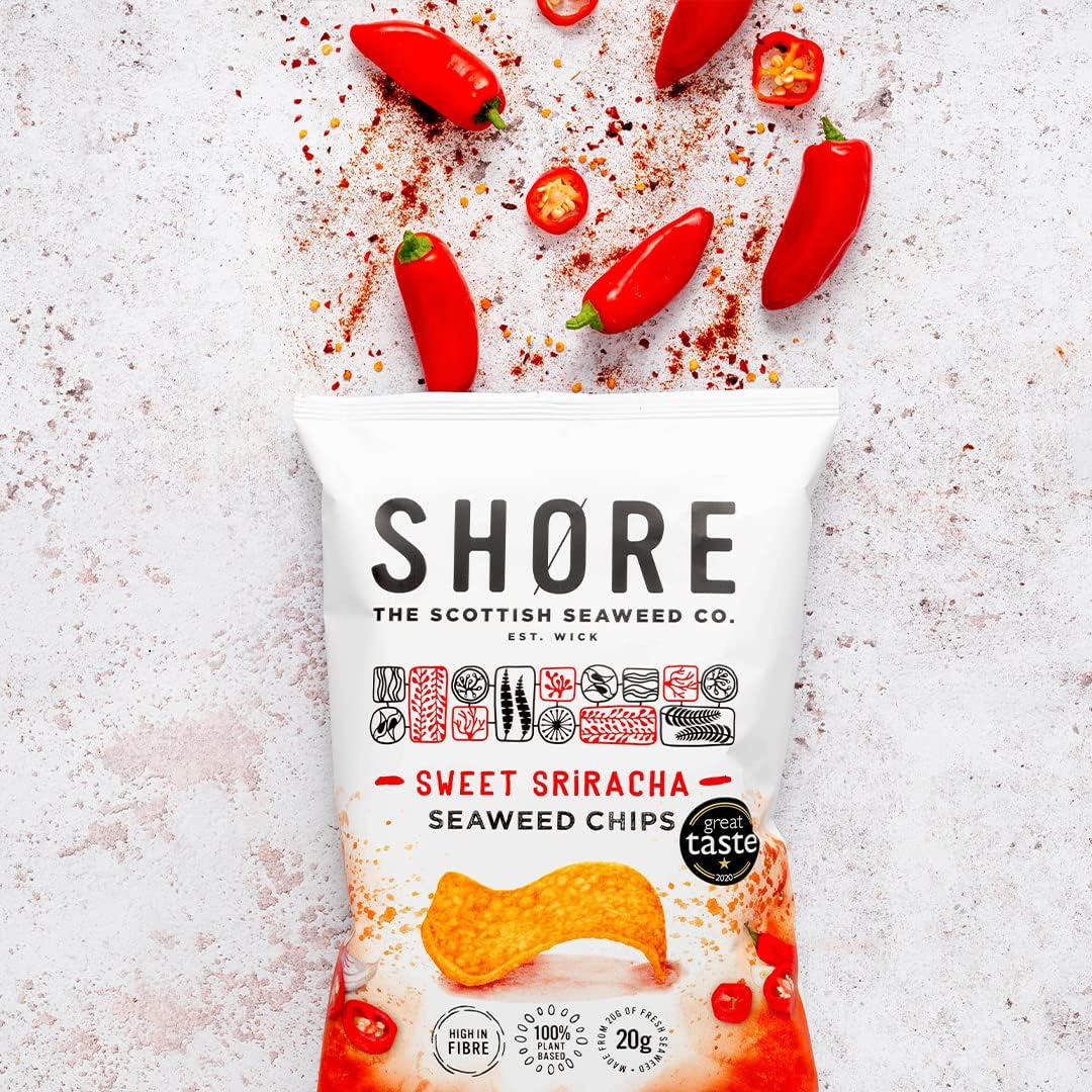 Seaweed Chips Sweet Sriracha 80g - Shore Scottish Seaweed - Snack - Eco Natural Products