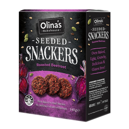 Seeded Snackers Roasted Beetroot 140g - Olinas Bakehouse - Snack - Eco Natural Products