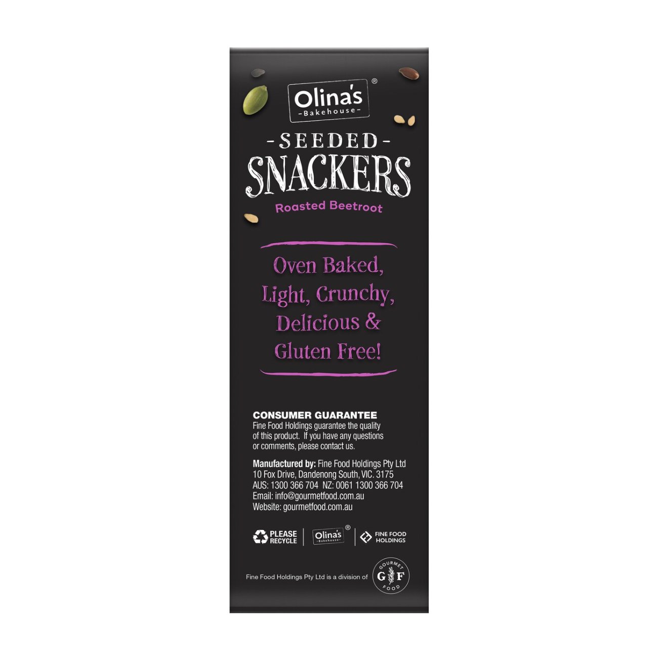 Seeded Snackers Roasted Beetroot 140g - Olinas Bakehouse - Snack - Eco Natural Products