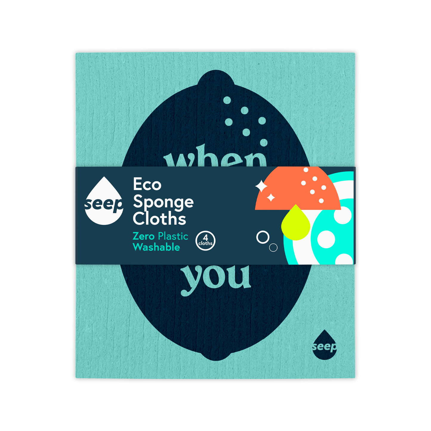 Seep - Sponge Cloths - All-Purpose - Pack of 4