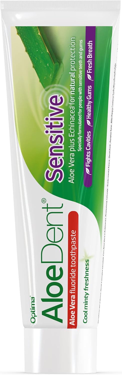 Sensitive Aloe and Echinacea Toothpaste Peppermint Fluoride 100ml - Aloe Dent - Toothpaste - Eco Natural Products
