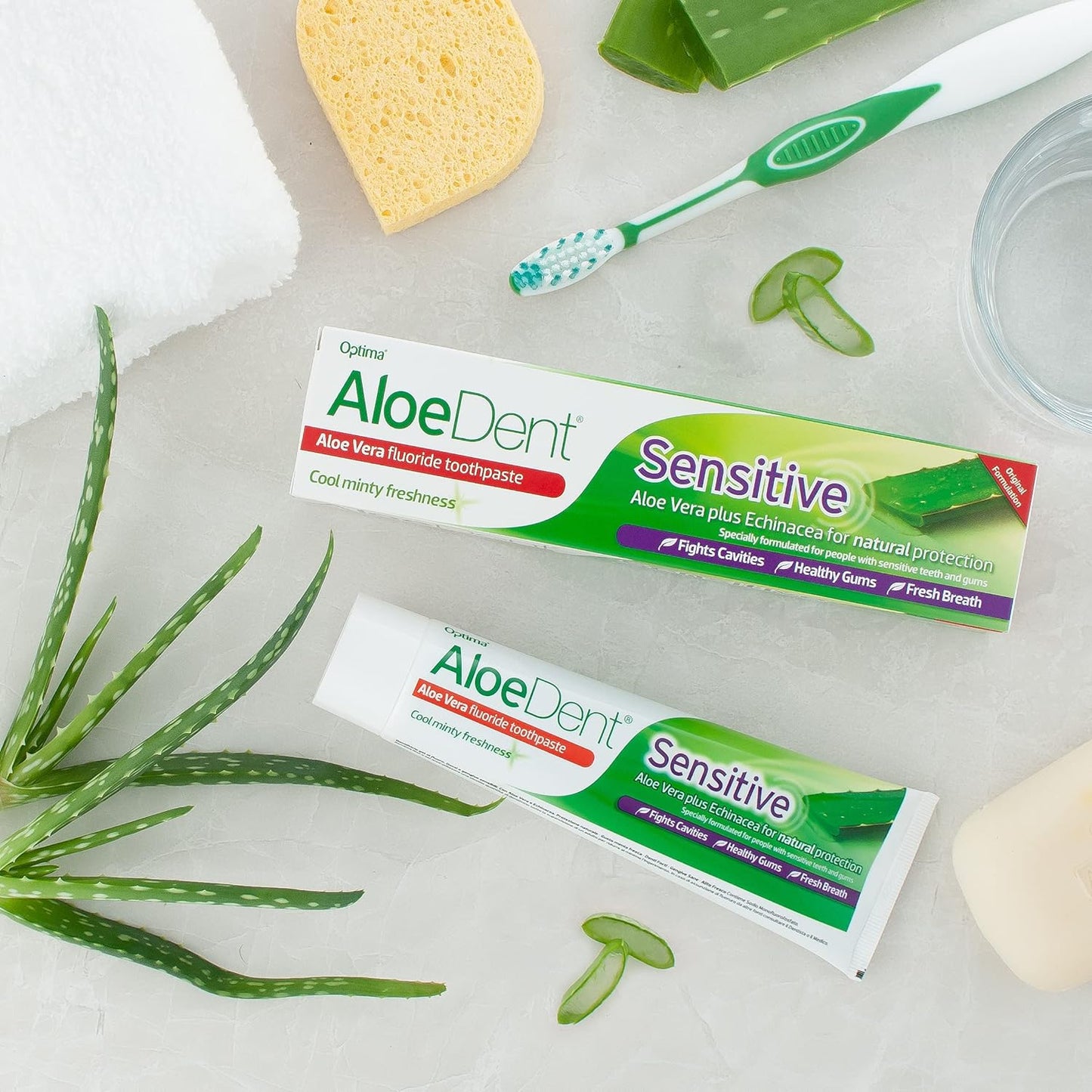 Sensitive Aloe and Echinacea Toothpaste Peppermint Fluoride 100ml - Aloe Dent - Toothpaste - Eco Natural Products