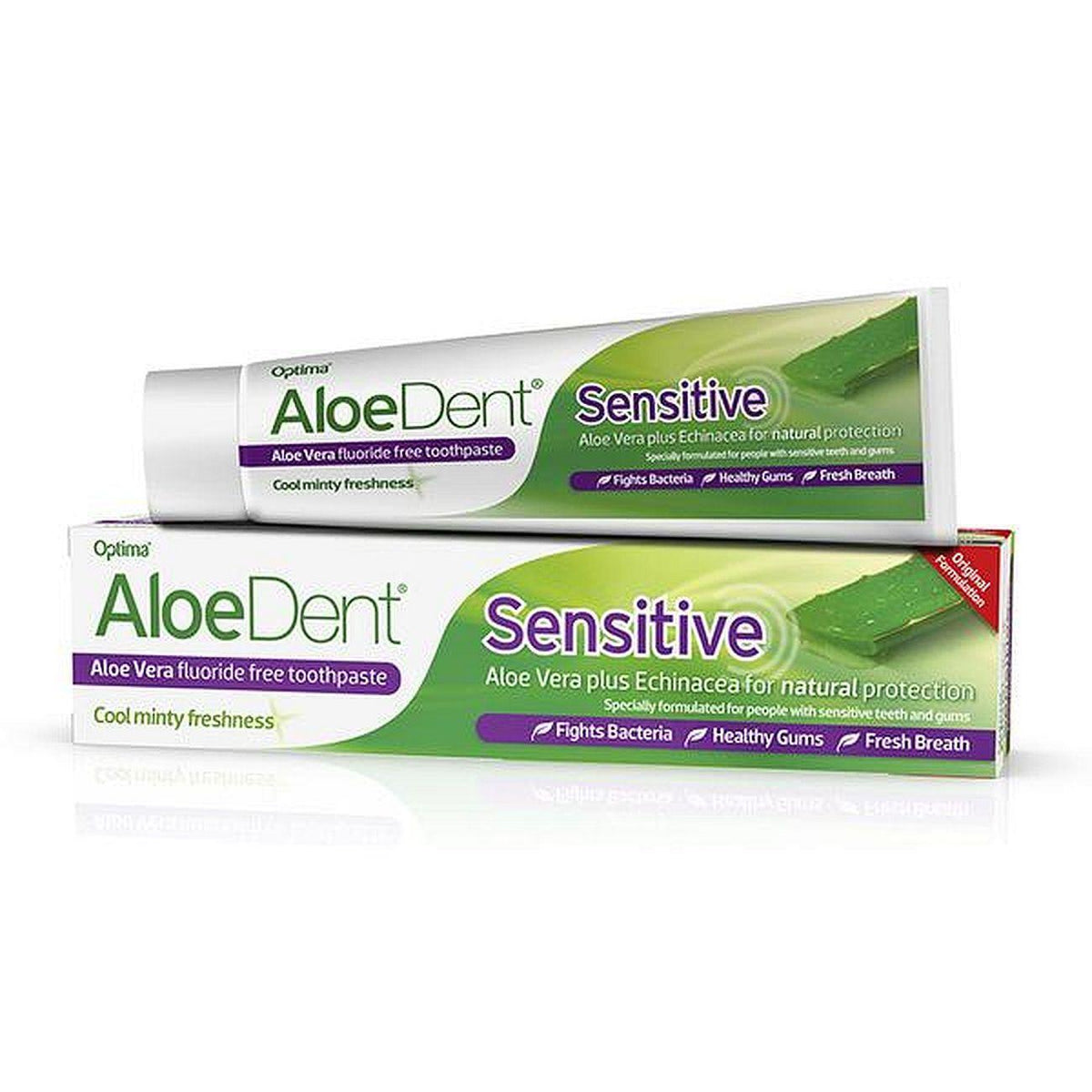Sensitive Aloe and Echinacea Toothpaste Peppermint Fluoride Free 100ml - Aloe Dent - Toothpaste - Eco Natural Products