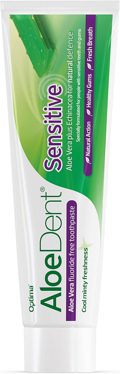Sensitive Aloe and Echinacea Toothpaste Peppermint Fluoride Free 100ml - Aloe Dent - Toothpaste - Eco Natural Products
