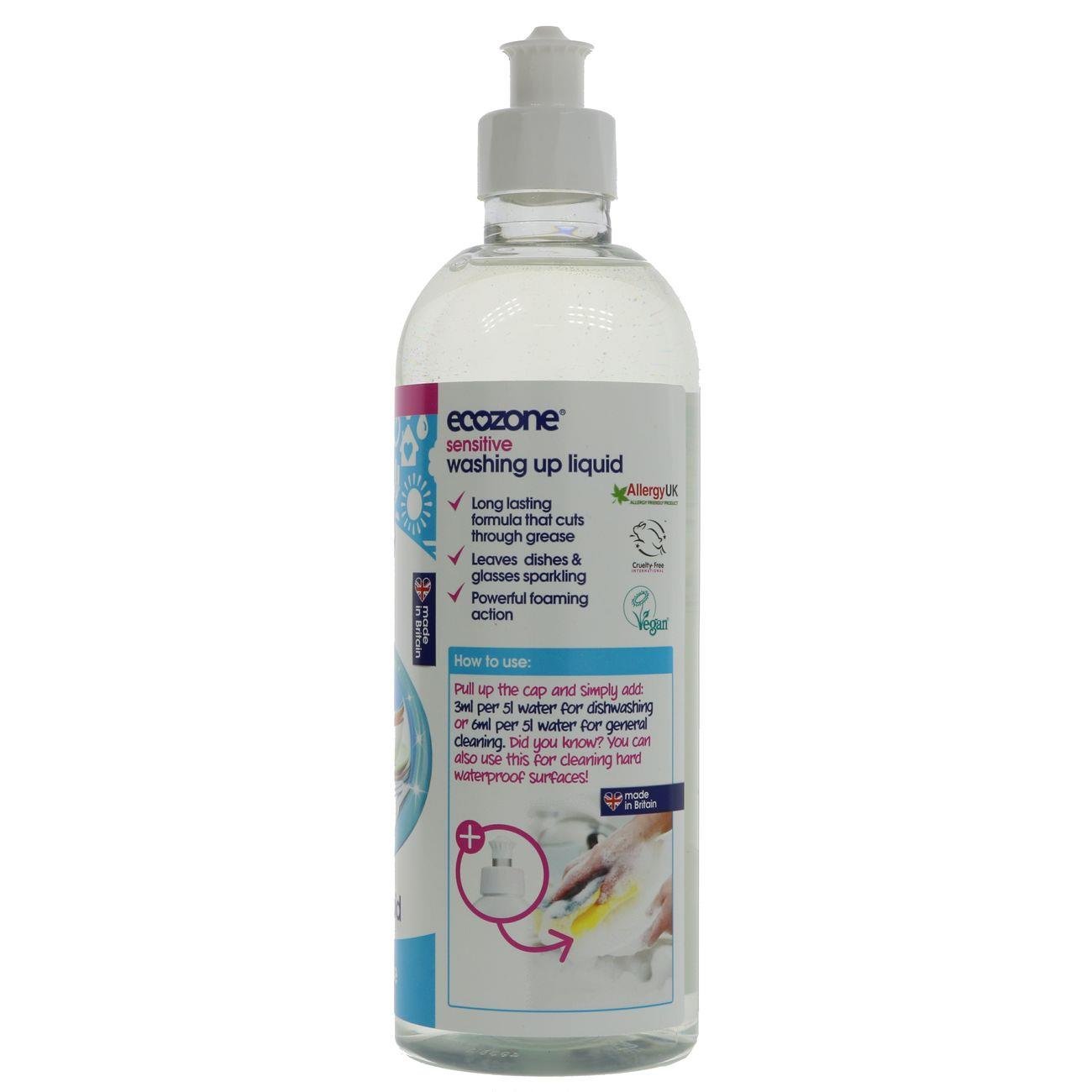Sensitive Washing Up Liquid 500ml - Ecozone - Eco Natural Products