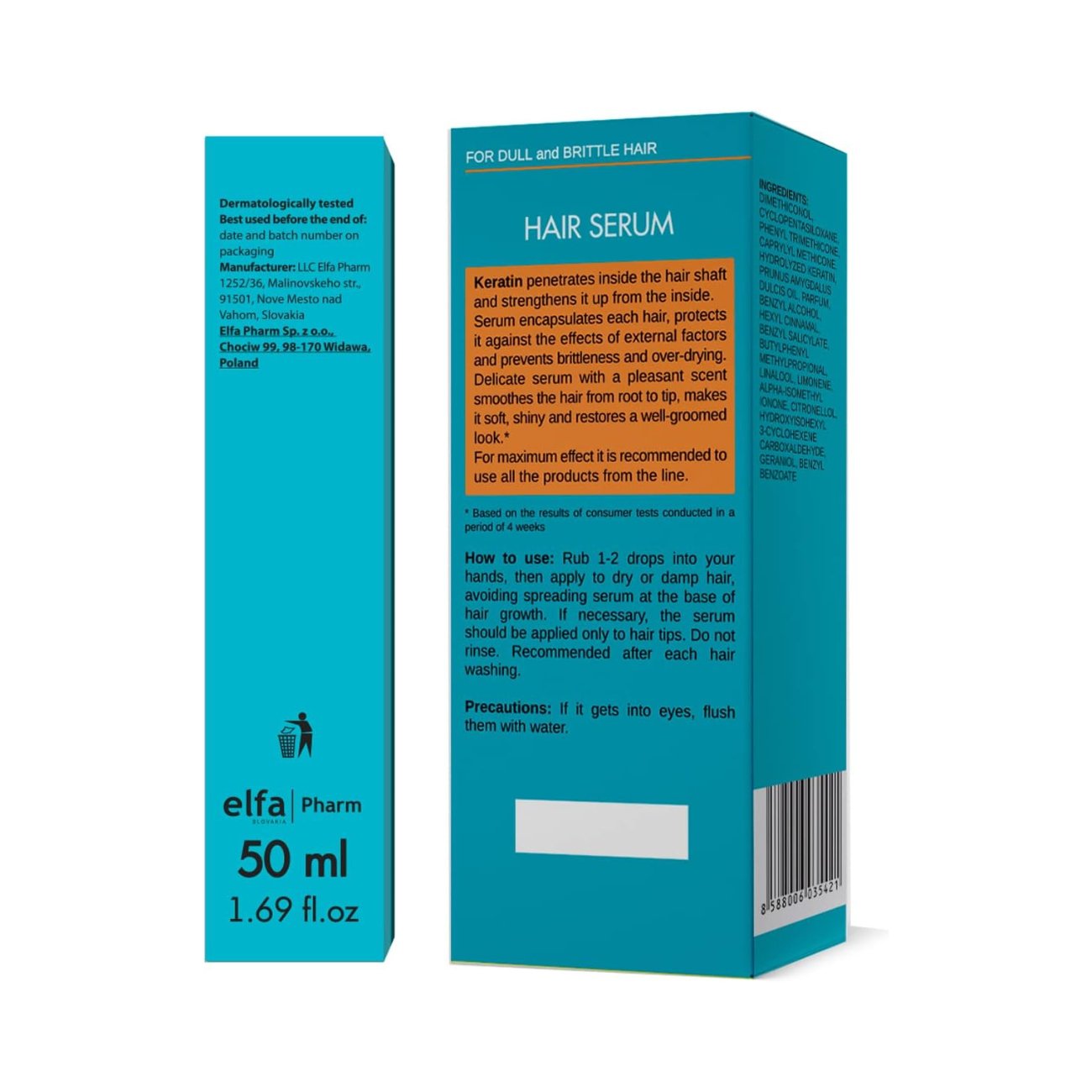 Serum Keratin for Dull & Brittle Hair 50ml - Dr. Sante - Deep Conditioning - Eco Natural Products