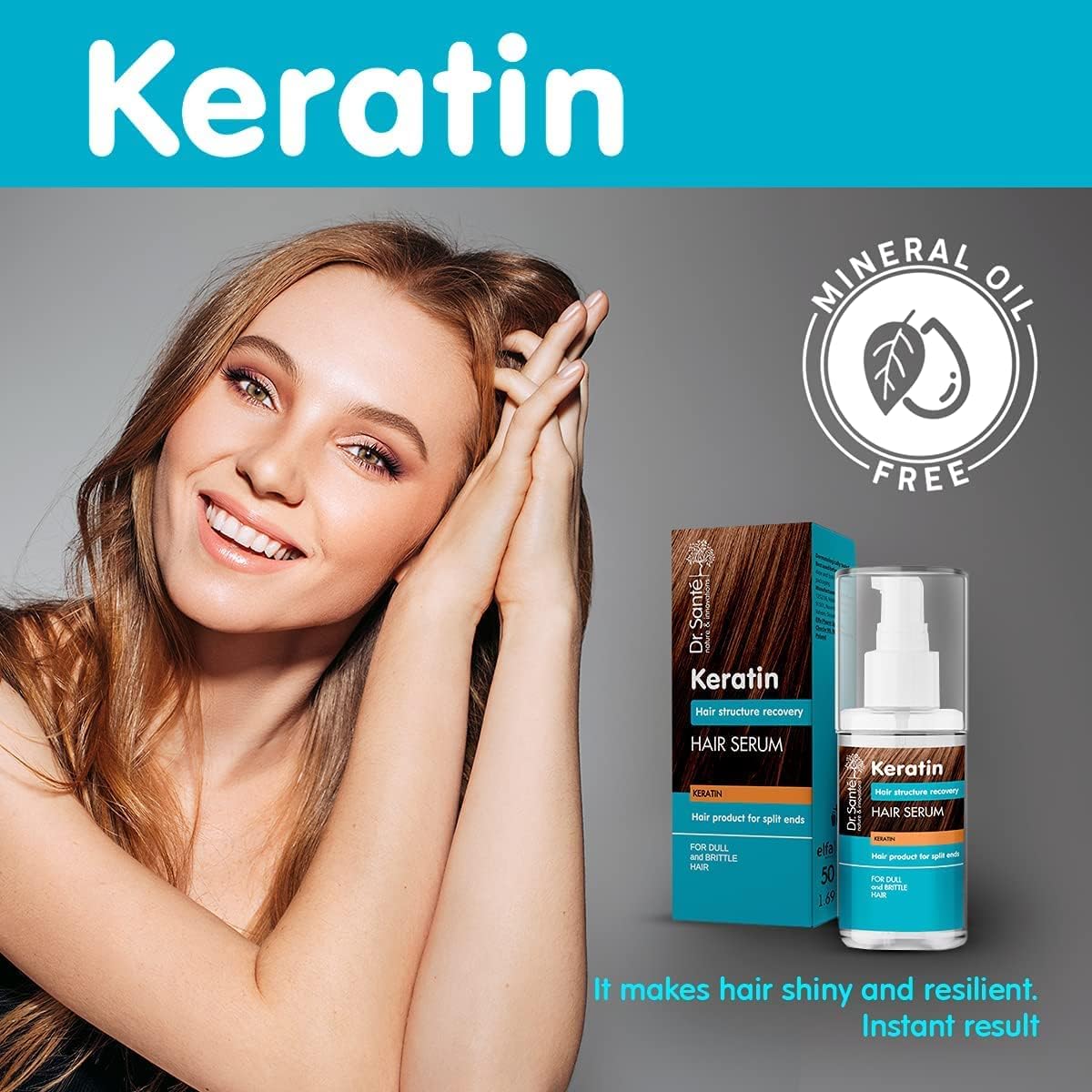 Serum Keratin for Dull & Brittle Hair 50ml - Dr. Sante - Deep Conditioning - Eco Natural Products