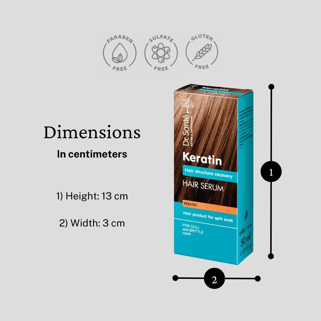 Serum Keratin for Dull & Brittle Hair 50ml - Dr. Sante - Deep Conditioning - Eco Natural Products