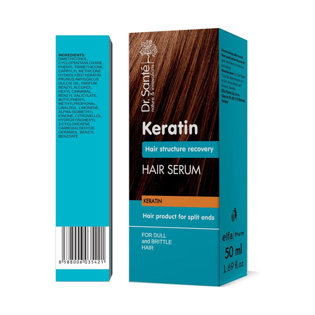 Serum Keratin for Dull & Brittle Hair 50ml - Dr. Sante - Deep Conditioning - Eco Natural Products