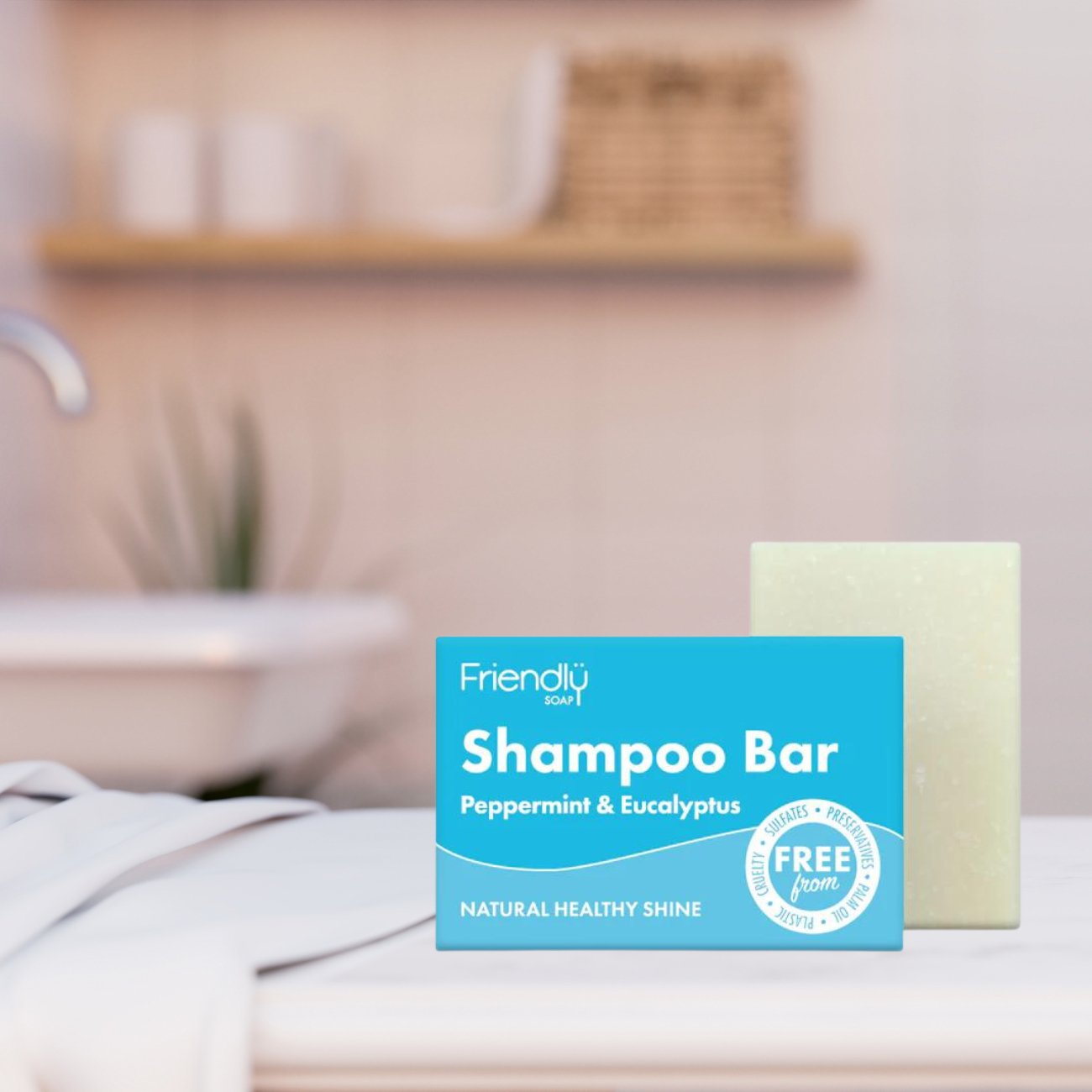 Shampoo Bar Eucalyptus & Peppermint 95g - Friendly Soap - Shampoo - Eco Natural Products