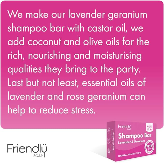 Shampoo Bar Lavender & Geranium 95g - Friendly Soap - Shampoo - Eco Natural Products