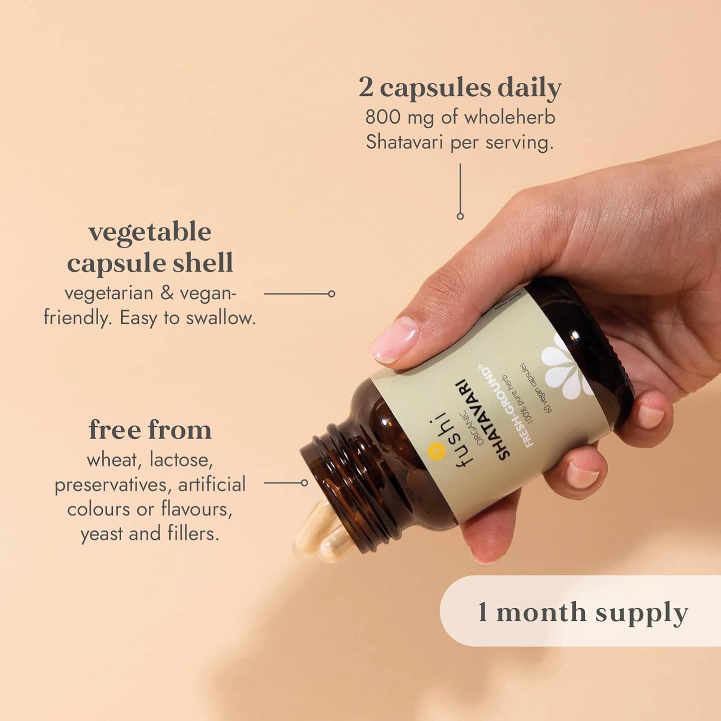 Shatavari Root Organic 60 Capsules - Fushi Wellbeing - Supplement - Eco Natural Products