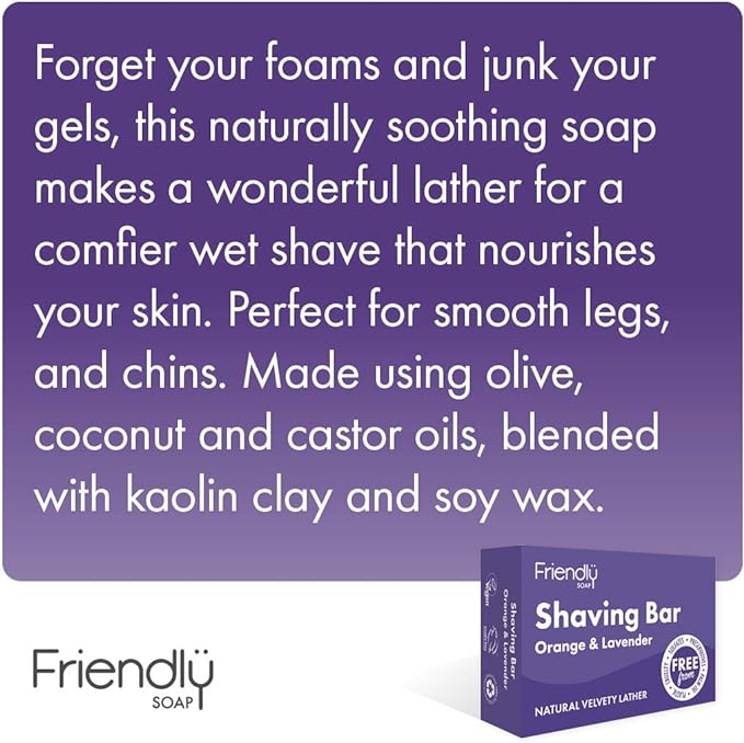 Shaving Soap Orange and Lavender 95g - Friendly Soap - Shaving Soap - Eco Natural Products