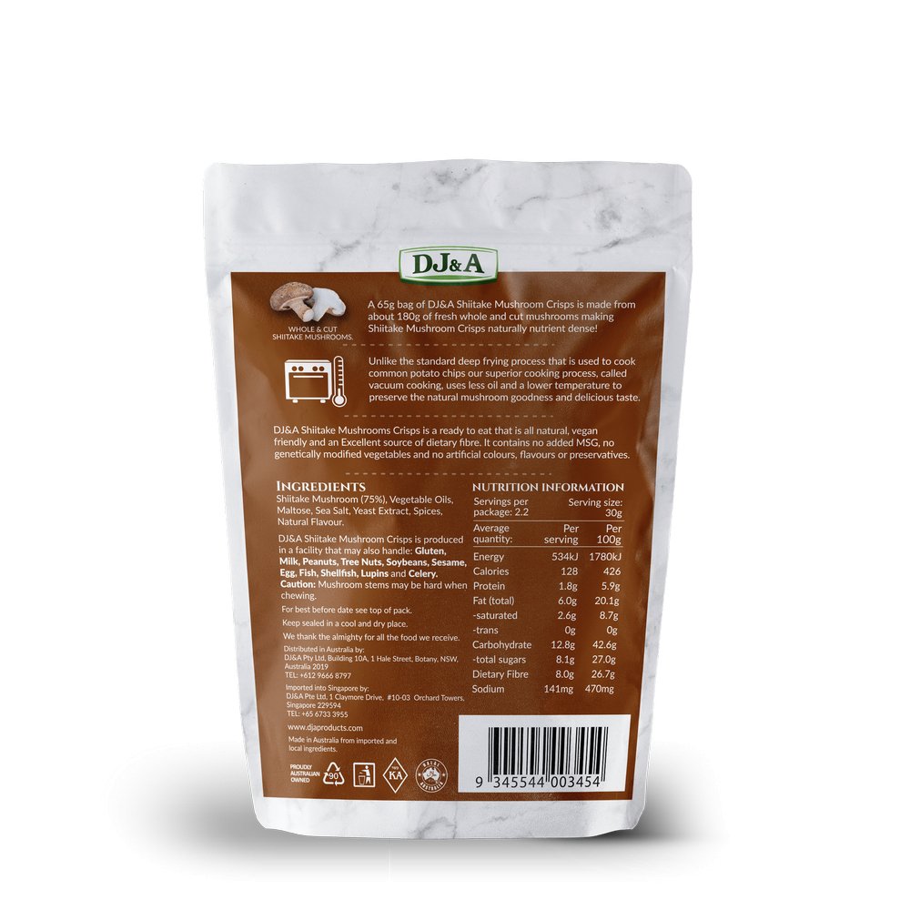 Shiitake Mushroom Crisps 30g [BLACK FRIDAY] - Eco Natural Products - DJ & A - Snack