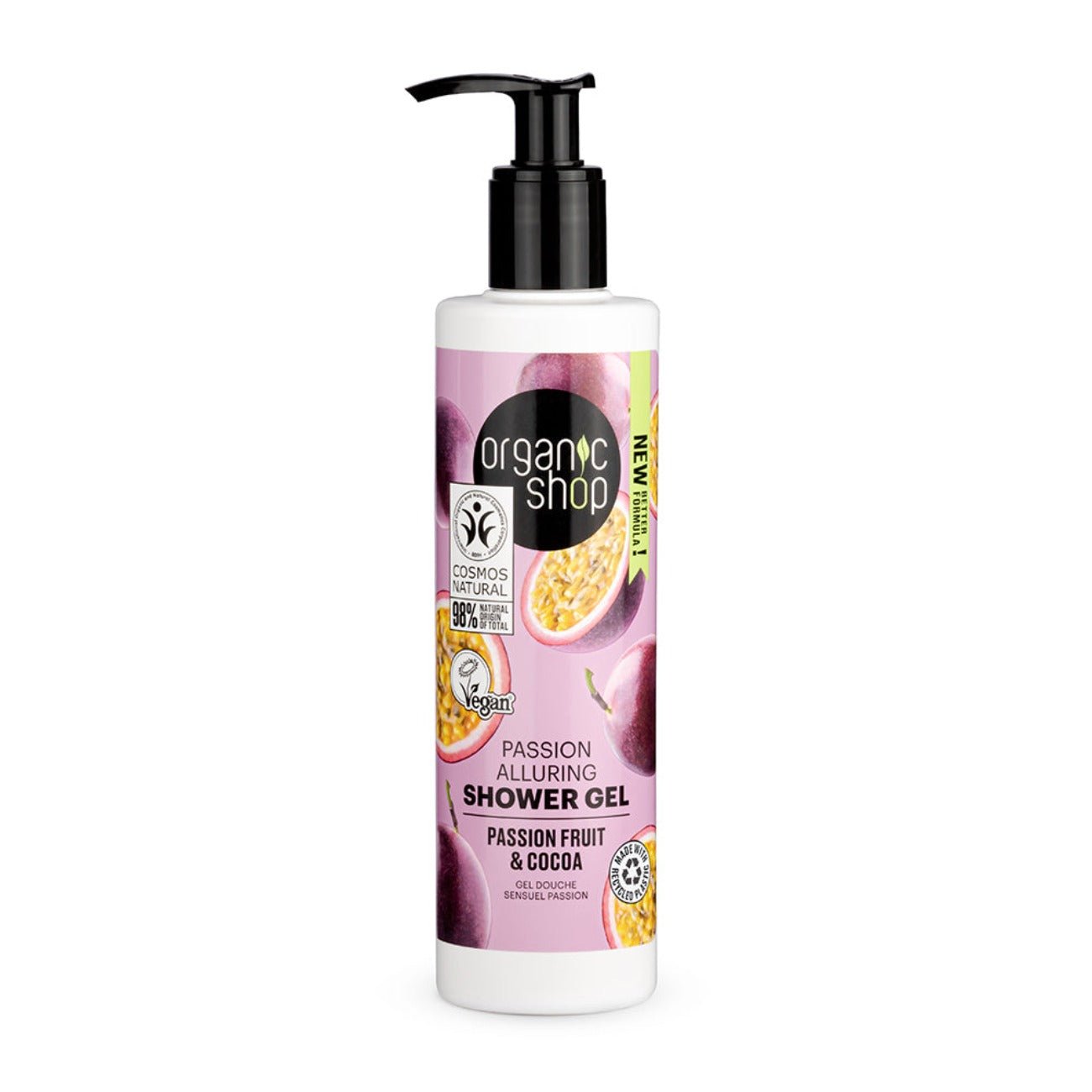 Shower Gel Alluring Passion Fruit & Cocoa 280ml - Organic Shop - Body Wash - Eco Natural Products