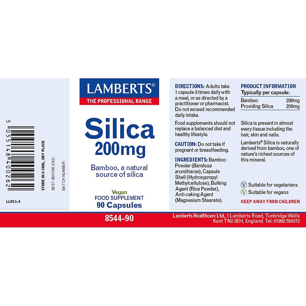 Silica 200mg 90 Capsules - Lamberts - Minerals - Lamberts
