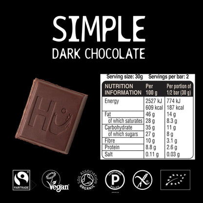 Simple Dark Chocolate Bar 60g - Hu - Chocolate Bar - Hu