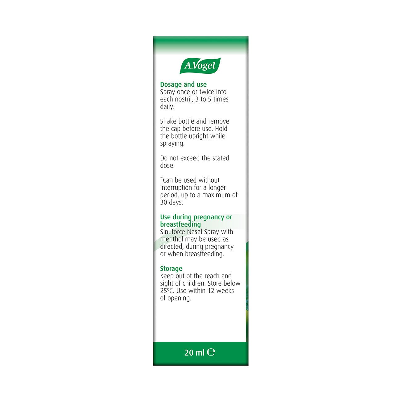 Sinuforce Nasal Spray 20ml - A. Vogel - Herbal Supplement - Eco Natural Products
