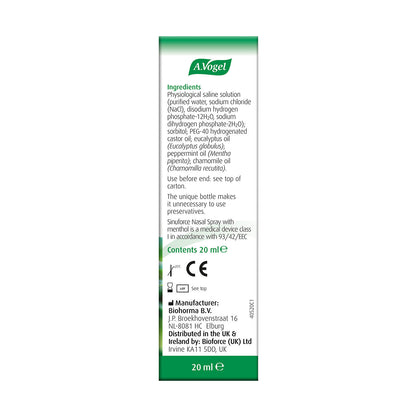 Sinuforce Nasal Spray 20ml - A. Vogel - Herbal Supplement - Eco Natural Products
