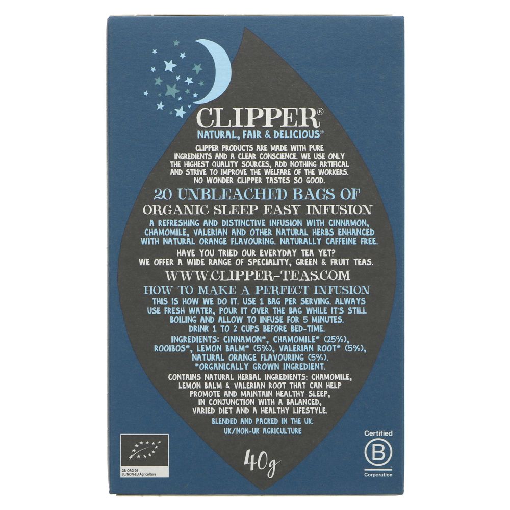 Sleep Easy Infusion 20 Bags - Clipper - Infusion - Eco Natural Products