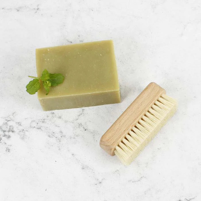 Wooden Nailbrush Plant Based Bristles — plastic-free, Tampico bristles, 7.5cm lifestyle image