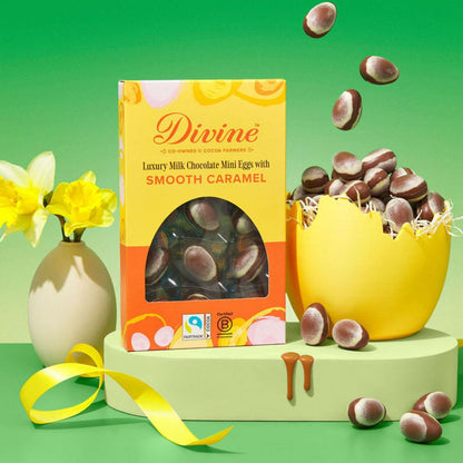 Smooth Caramel Luxury Milk Chocolate Mini Eggs 190g - Divine Chocolate - Divine Chocolate