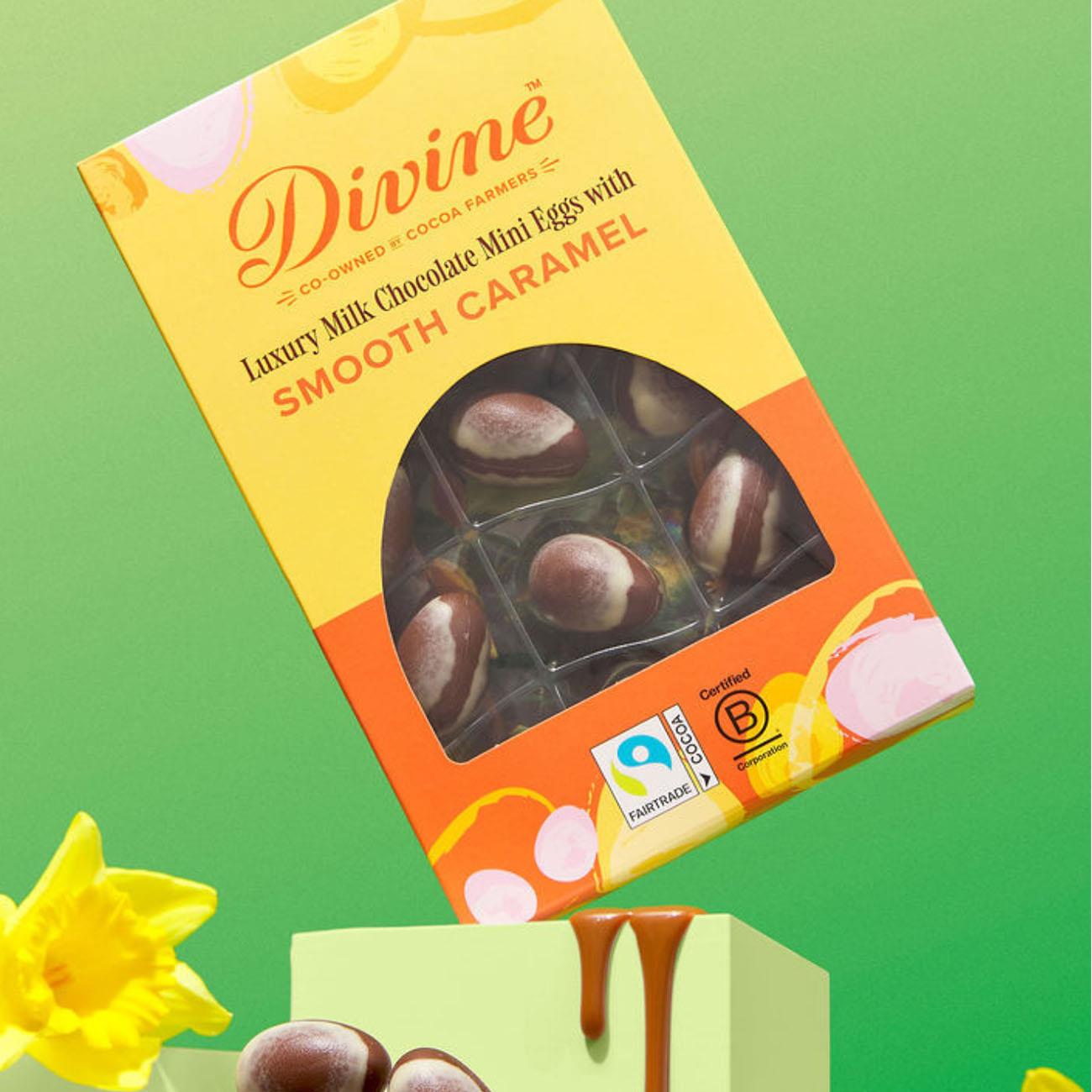 Smooth Caramel Luxury Milk Chocolate Mini Eggs 190g - Divine Chocolate - Divine Chocolate