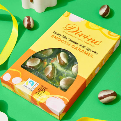 Smooth Caramel Luxury Milk Chocolate Mini Eggs 190g - Divine Chocolate - Divine Chocolate