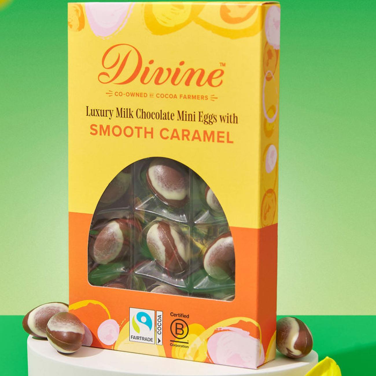 Smooth Caramel Luxury Milk Chocolate Mini Eggs 190g - Divine Chocolate - Divine Chocolate