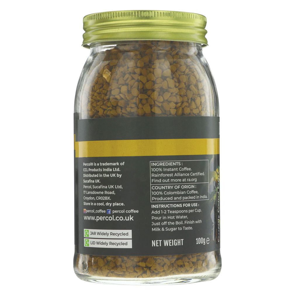 Smooth Columbian Coffee Instant 100g - Percol - Coffee - Eco Natural Products