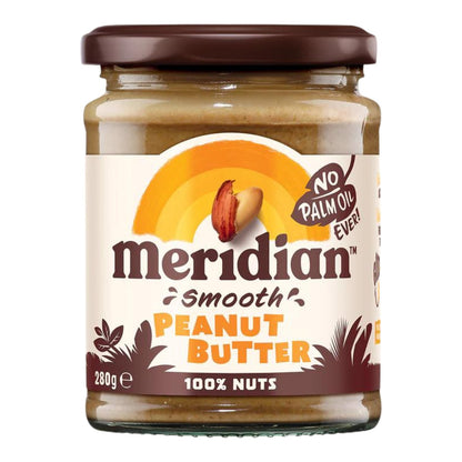 Smooth Peanut Butter 100% 280g - Meridian - Peanut Butter - Eco Natural Products