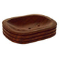 Handmade Sheesham wood soap dish with drainage holes – natural grain and ethically sourced from managed forests.